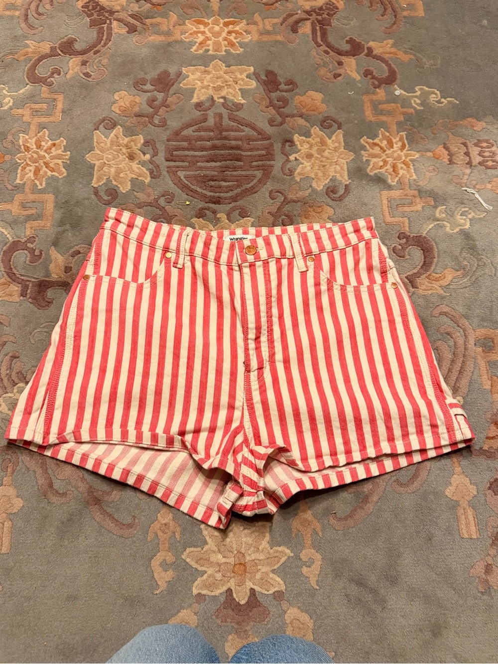 VINTAGE WRANGLER striped denim shorts